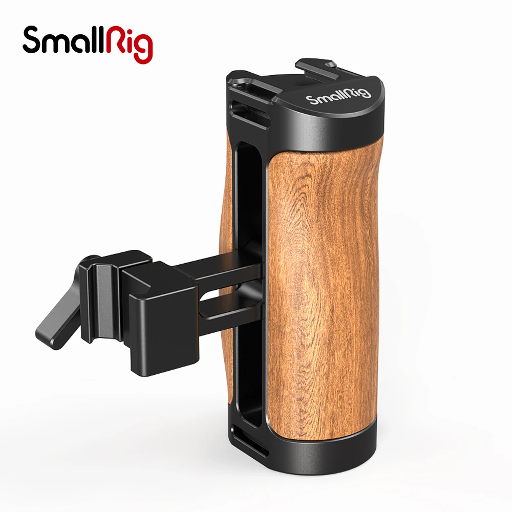 

SmallRig Universal DSLR Camera Cage Side Handle for Sony/Canon/Nikon Camera Wooden Mini Handgrip 1/4 Screws Cold Shoe 2913/2914