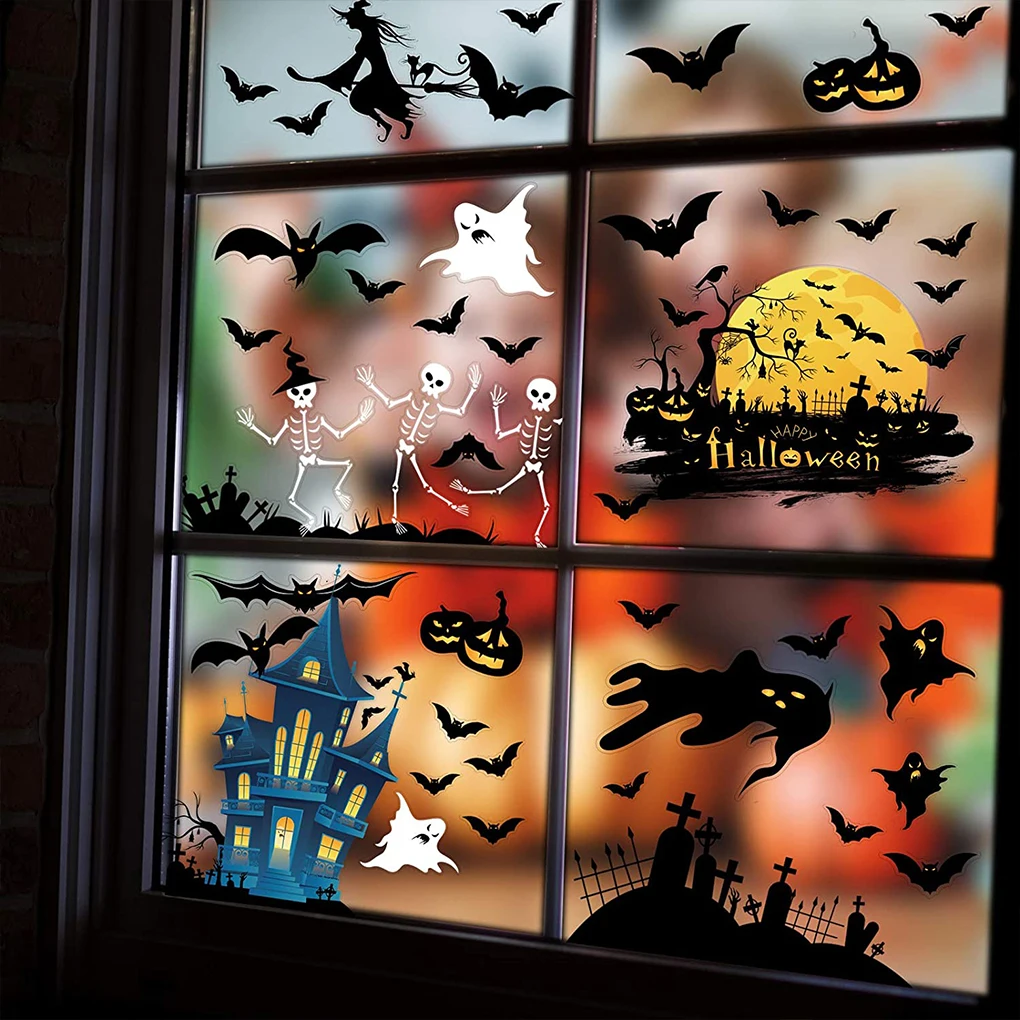 4 Sheets Window Stickers Halloween Party Static Glass Clings Decoration PVC Mirror Decals
4 Sheets Window Stickers Halloween Party Static Glass Clings Decoration PVC Mirror Decals
