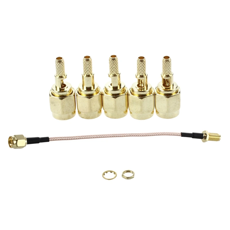 1 X SMA Male To SMA Female Nut Bulkhead Crimp RG316 Coax Cable Jumper Pigtail 15Cm & 5 X SMA Male Straight Crimp RG174 RG188 RG3
1 X SMA Male To SMA Female Nut Bulkhead Crimp RG316 Coax Cable Jumper Pigtail 15Cm & 5 X SMA Male Straight Crimp RG174 RG188 RG3