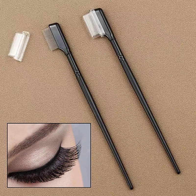 

Eyelash Comb Lash Brush Separator- Eyelashes Separator Curler Makeup Mascara Applicator,Eyelash Grooming Brushes Metal Teeth