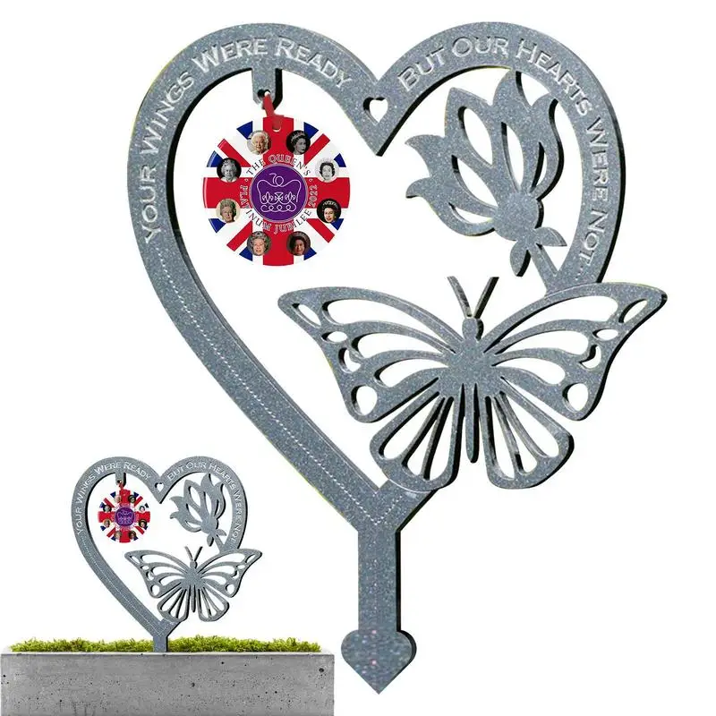 Queen Elizabeth Memorial Decorations Heart Butterfly Remembrance Stake With Queen Elizabeth Union Jack Hanging Ornament
Queen Elizabeth Memorial Decorations Heart Butterfly Remembrance Stake With Queen Elizabeth Union Jack Hanging Ornament