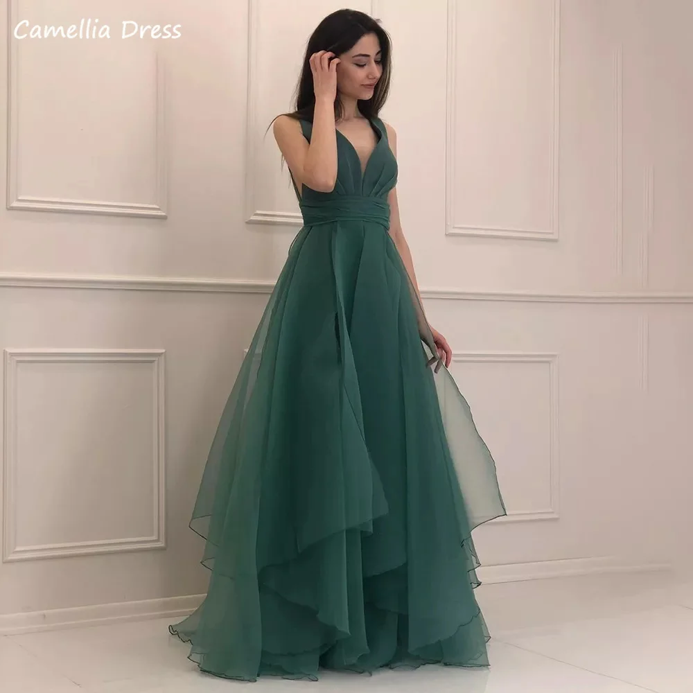 Simple Green Prom Dresses Tulle Layered Dress A Line Long Party Dresses V Neck Backless Evening Gowns Robe De Soirée فستان سهرة
Simple Green Prom Dresses Tulle Layered Dress A Line Long Party Dresses V Neck Backless Evening Gowns Robe De Soirée فستان سهرة