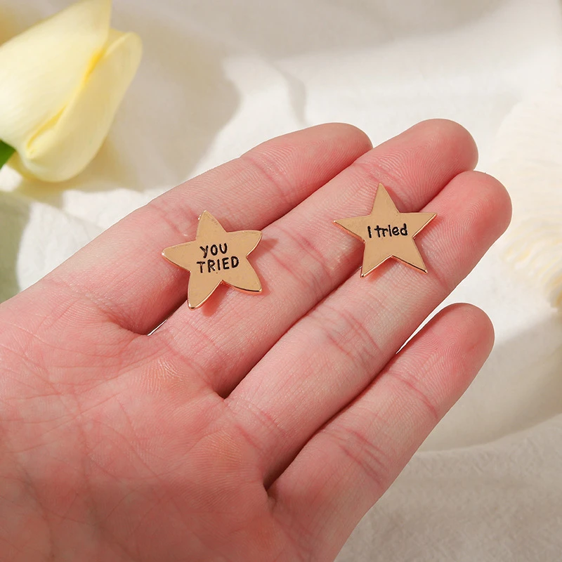 You Tried Gold Color Star Shape Brooch Simple Mini Metal Badges Enamel Pins Gift For Kids Friends Clothing Accessories Jewelry
You Tried Gold Color Star Shape Brooch Simple Mini Metal Badges Enamel Pins Gift For Kids Friends Clothing Accessories Jewelry