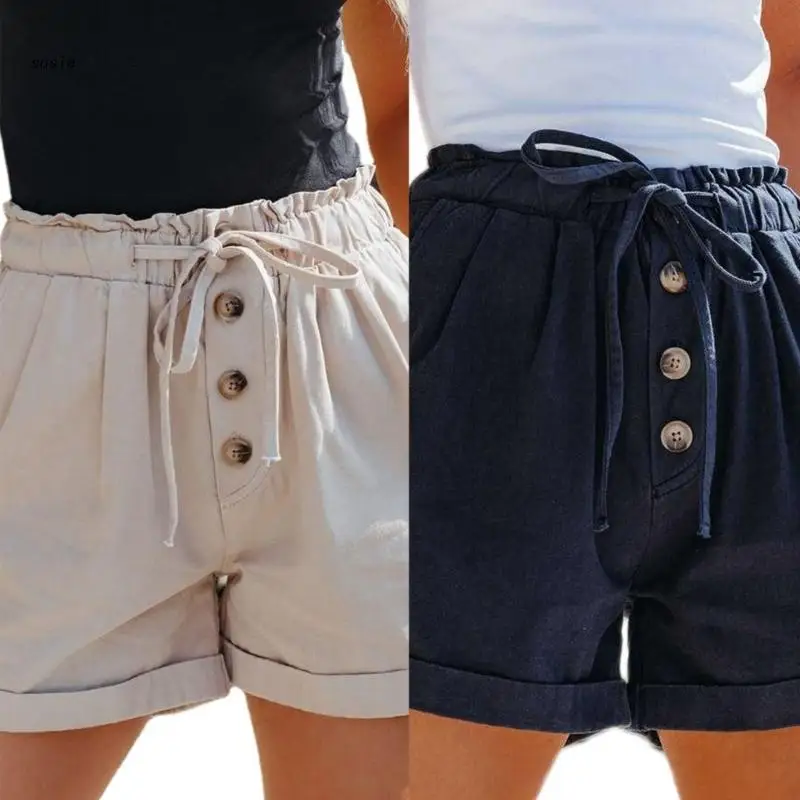 Ladies Summer All Match Adjustable Waist Loose Shorts Solid Casual Fashion Streetwear Female Commute Short Trousers
Ladies Summer All Match Adjustable Waist Loose Shorts Solid Casual Fashion Streetwear Female Commute Short Trousers
