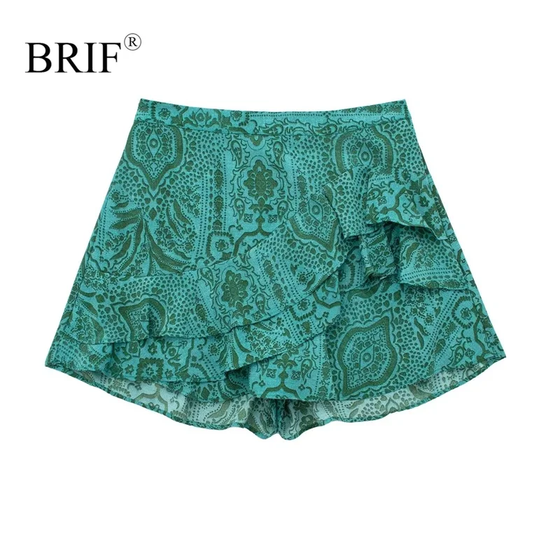 BRIF Women Elegant Green Ruffled Skort High Waist Back Zip Shorts 2023 Summer Casual Girls Beach Style Streetwear
BRIF Women Elegant Green Ruffled Skort High Waist Back Zip Shorts 2023 Summer Casual Girls Beach Style Streetwear