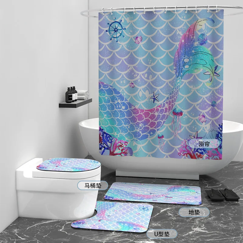 Mermaid 3D Printed Bathroom Set Together Shower Curtain Rug Set Bathroom Mats Rugs Toilet Decor Mat 01
Mermaid 3D Printed Bathroom Set Together Shower Curtain Rug Set Bathroom Mats Rugs Toilet Decor Mat 01