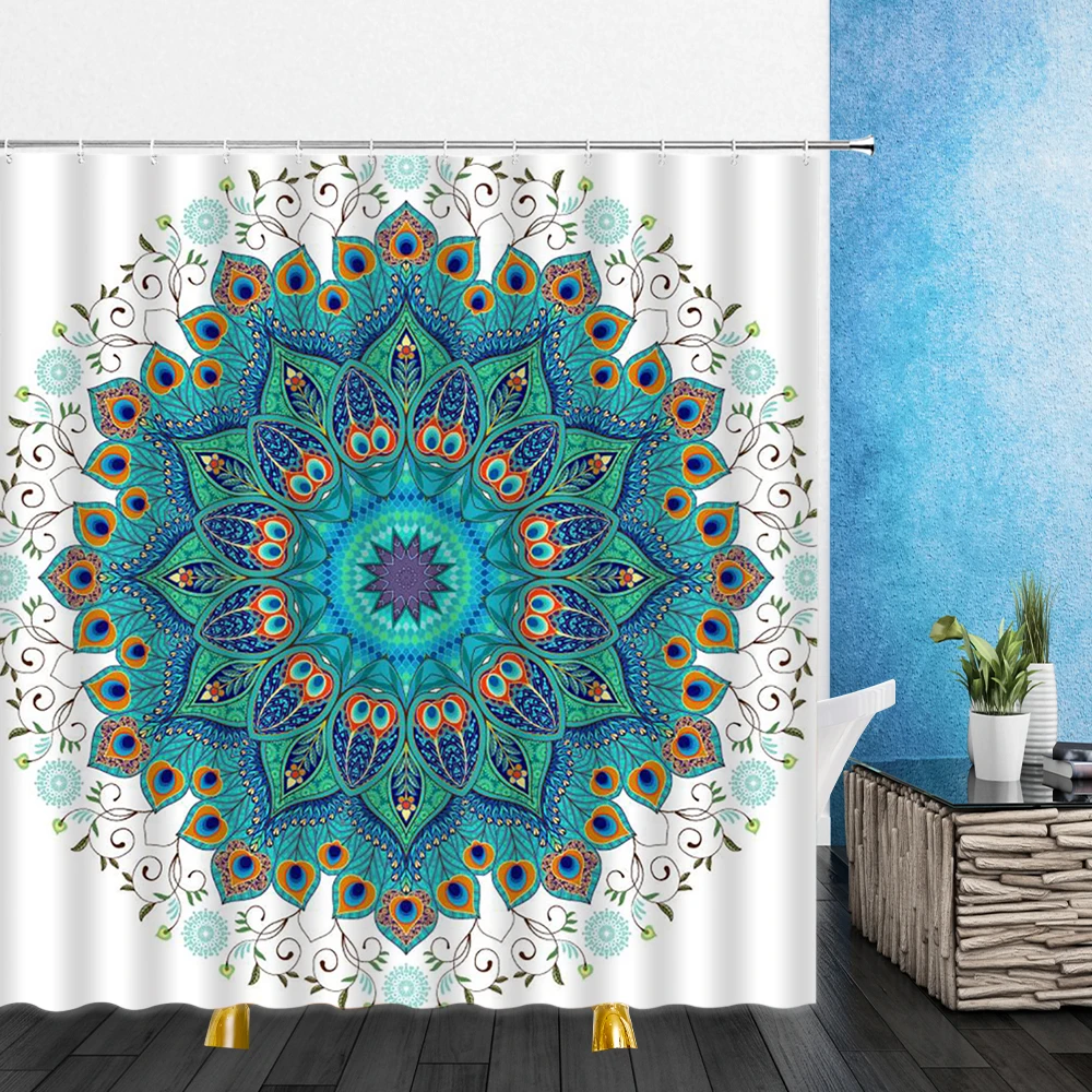 Feather Bird Feather Round Geometric Shape Waterproof Bathroom Decoration Bathtub Curtain Mandala Pattern Shower Curtain 
Feather Bird Feather Round Geometric Shape Waterproof Bathroom Decoration Bathtub Curtain Mandala Pattern Shower Curtain