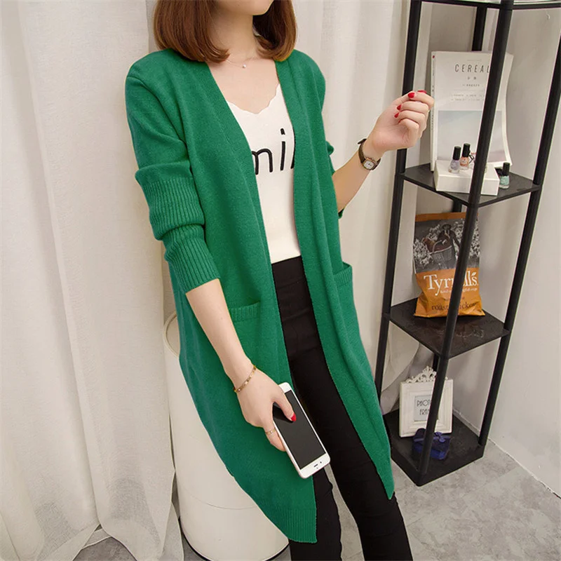 Winter Autumn Mid Knitted Sweater Women Cardigan Jumpers Ladies Solid Color Big Pocket Long Sleeve Knit Jacket Coat Female
Winter Autumn Mid Knitted Sweater Women Cardigan Jumpers Ladies Solid Color Big Pocket Long Sleeve Knit Jacket Coat Female