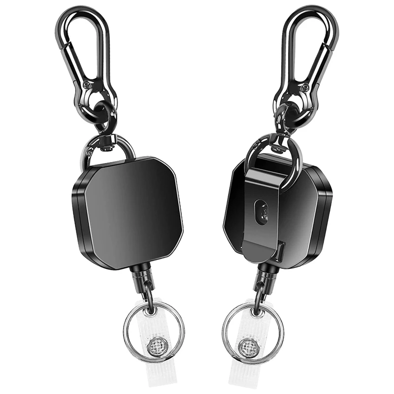 Keychain Heavy Duty Metal ID Badge Holder Key Reel Carabiner Keychain With Belt Clip
Keychain Heavy Duty Metal ID Badge Holder Key Reel Carabiner Keychain With Belt Clip