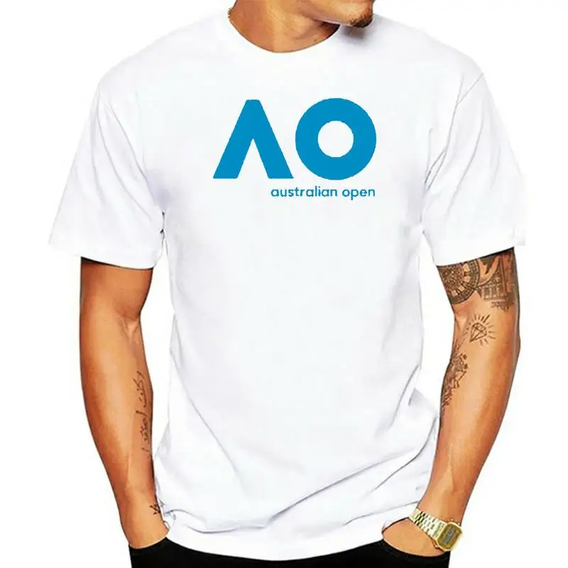 

Australian Open AO Tennis Championship Logo Men's Black T-Shirt Size S to 3XL