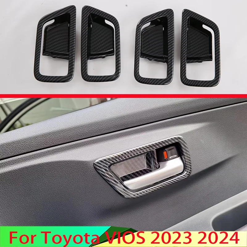 For Toyota VIOS 2023 2024 Car Accessories Carbon Fiber Style Inner Door Handle Cover Catch Bowl Trim Insert Bezel Frame Garnish
For Toyota VIOS 2023 2024 Car Accessories Carbon Fiber Style Inner Door Handle Cover Catch Bowl Trim Insert Bezel Frame Garnish
