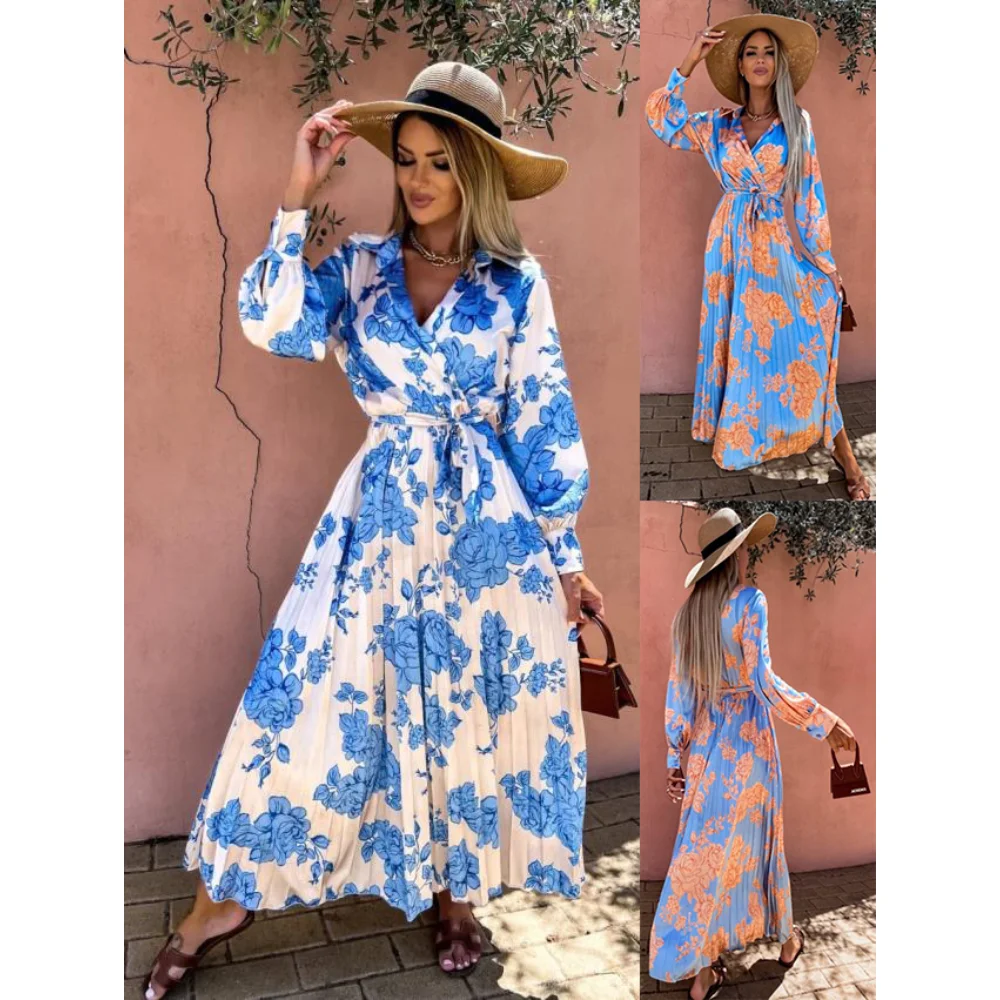 Fastfashiongo Women's Long Sleeve Printed Dress Tunic Boho Flowy Pleated Maxi Skirt Slim Fit Women's Cotton Sundress 2023 New
Fastfashiongo Women's Long Sleeve Printed Dress Tunic Boho Flowy Pleated Maxi Skirt Slim Fit Women's Cotton Sundress 2023 New