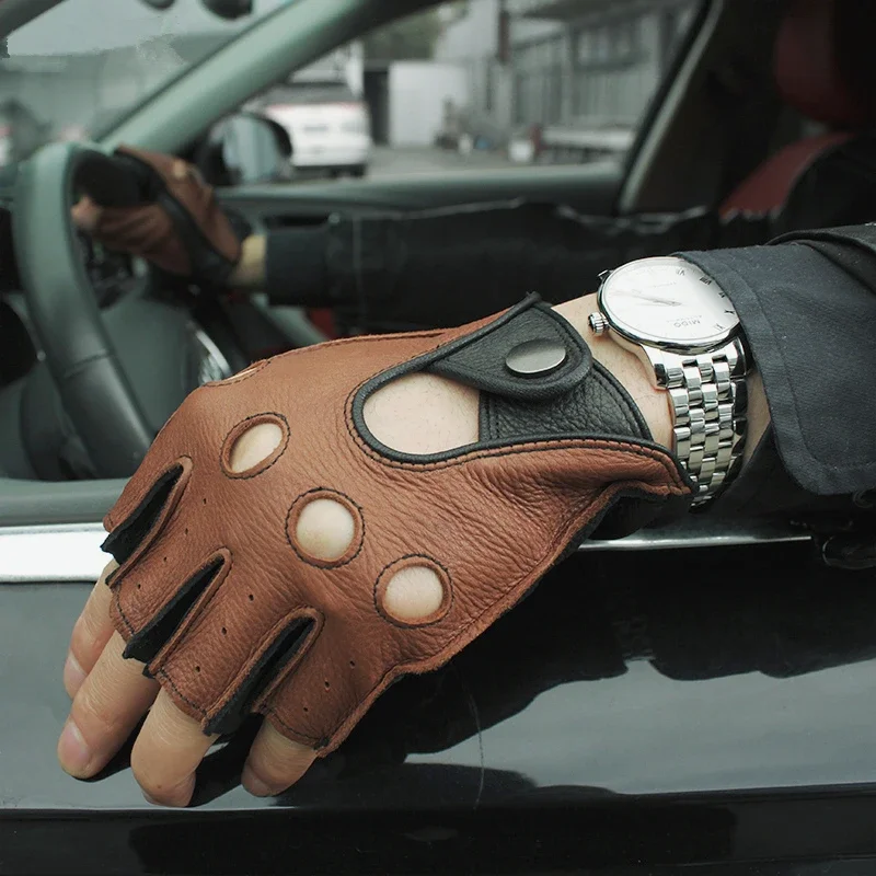 GOURS Winter Real Leather Gloves Men 100% Genuine Deerskin Fingerless Gloves Half-finger Fitness Driving Unlined Gloves GSM046L
GOURS Winter Real Leather Gloves Men 100% Genuine Deerskin Fingerless Gloves Half-finger Fitness Driving Unlined Gloves GSM046L