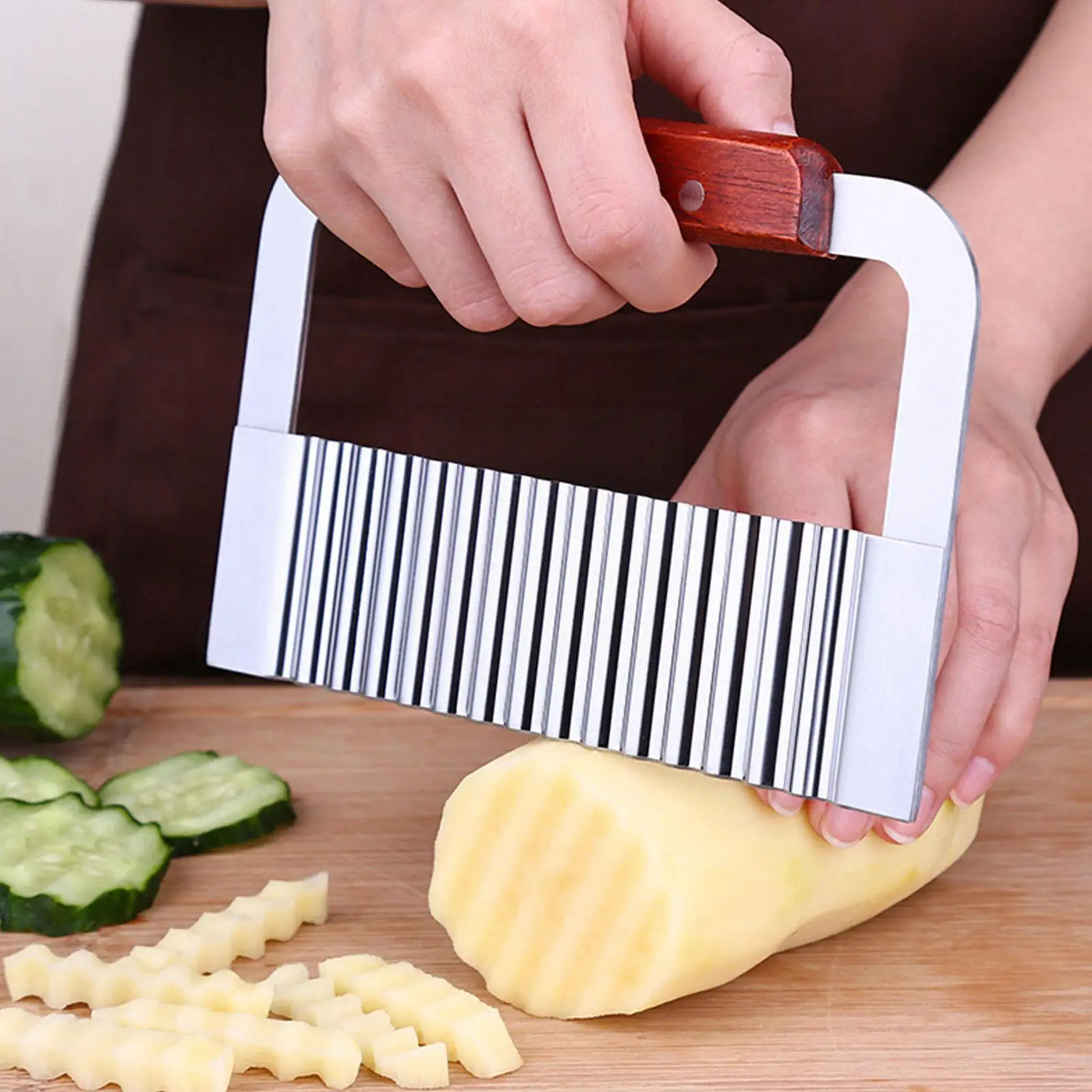 1 Pc Wave Potato Cutter Steel Vegetable Slicer Dough Crinkle Knife For Potato Pastry Diy Handmade Soap Knife K7l0
1 Pc Wave Potato Cutter Steel Vegetable Slicer Dough Crinkle Knife For Potato Pastry Diy Handmade Soap Knife K7l0