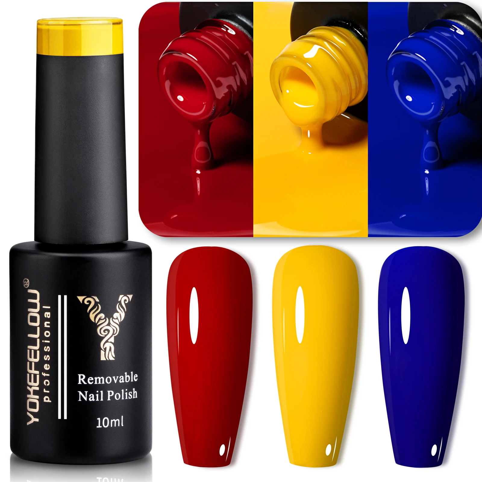 YOKE FELLOW UV LED Nail Gel Polish 10ml Soak Off Glossly Nail Gel Varnish Semi-Permanent Three Primary Colors For Nail Art Salon
YOKE FELLOW UV LED Nail Gel Polish 10ml Soak Off Glossly Nail Gel Varnish Semi-Permanent Three Primary Colors For Nail Art Salon