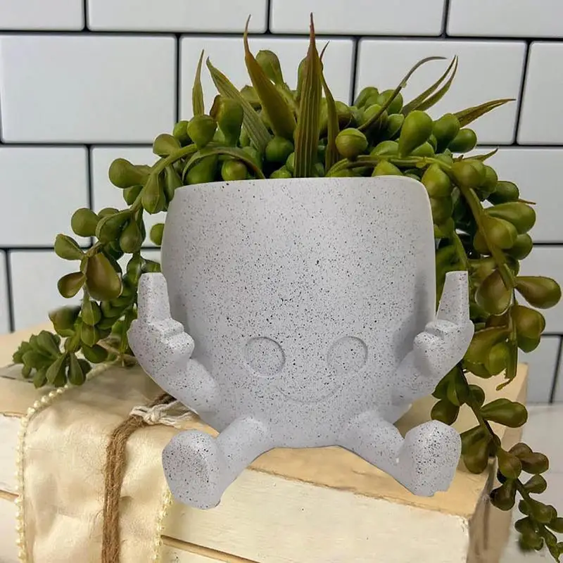 Flower Pot Succulent Planter Resin Art Outdoor Vivid Flower Pot Head Planters Multipurpose Decorative Ornament Vases For Lawn
Flower Pot Succulent Planter Resin Art Outdoor Vivid Flower Pot Head Planters Multipurpose Decorative Ornament Vases For Lawn