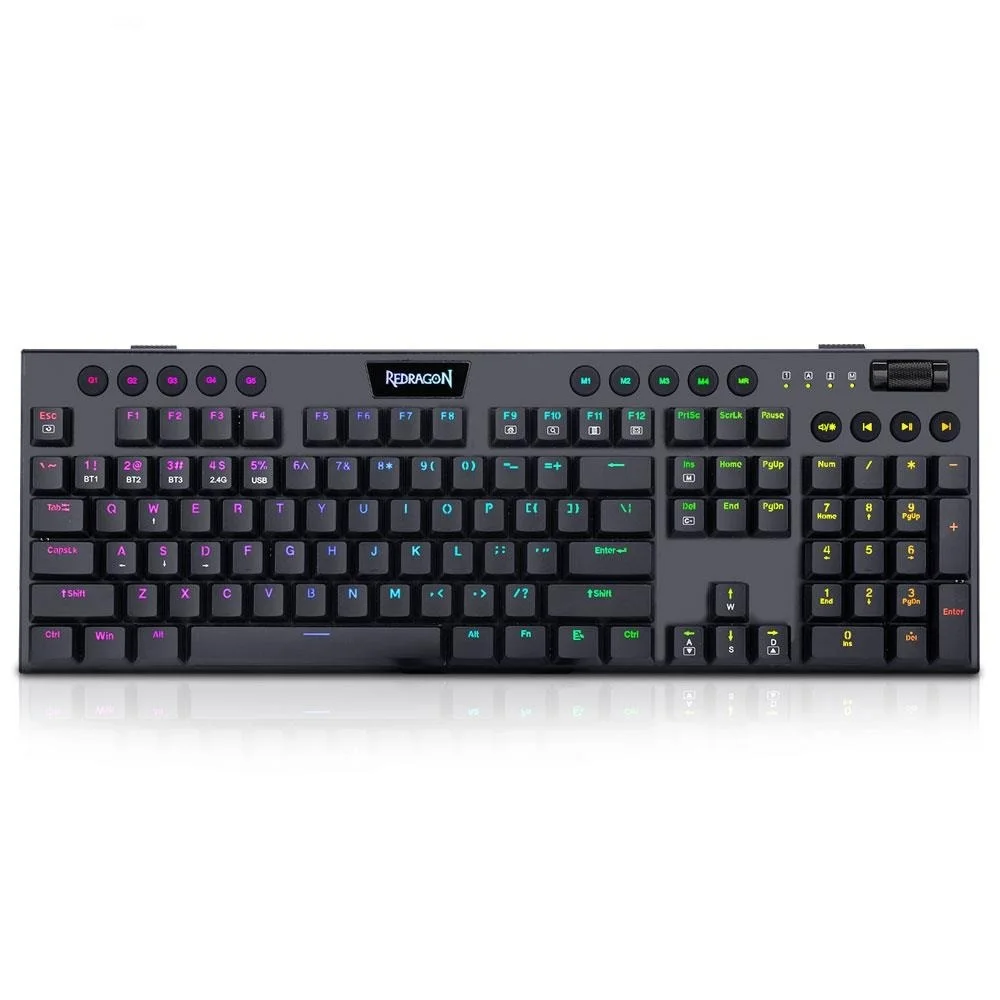 Игровая клавиатура Redragon Horus K618 с RGB-подсветкой, Bluetooth 5,0, беспроводная, USB 2,4G, 3 режима, механическая, 104 клавиш, компьютер
Игровая клавиатура Redragon Horus K618 с RGB-подсветкой, Bluetooth 5,0, беспроводная, USB 2,4G, 3 режима, механическая, 104 клавиш, компьютер