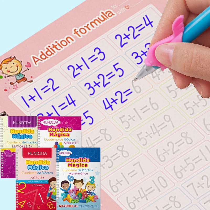 4Pcs Spanish Magic Books Learning Numbers In Spanish Lettering for Children Reusable Magic Practice Copybook Montessori Writing 
4Pcs Spanish Magic Books Learning Numbers In Spanish Lettering for Children Reusable Magic Practice Copybook Montessori Writing