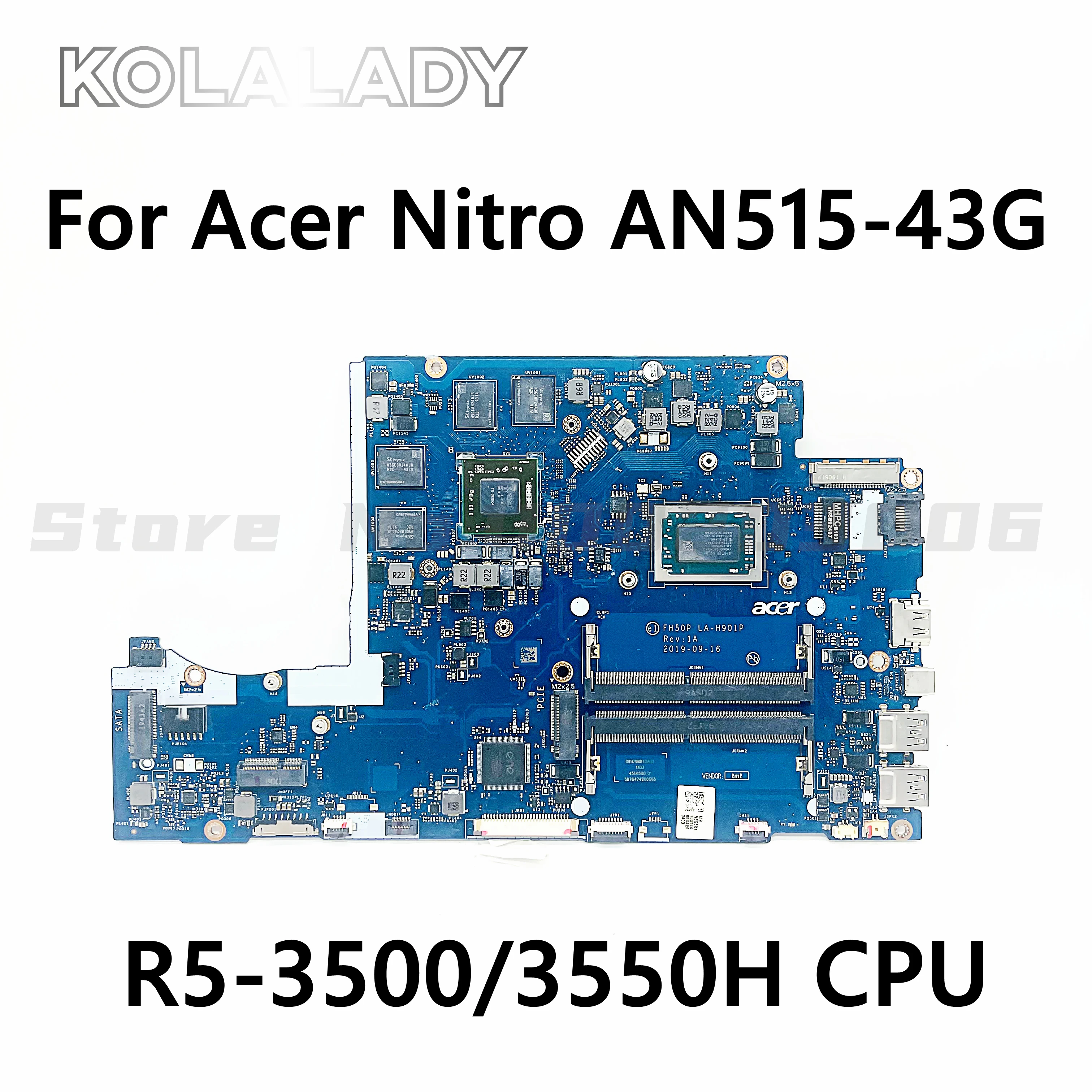 For Acer Nitro AN515-43G Laptop Motherboard W/ R5-3500/3550H CPU RX560 4GB-GPU FH50P LA-H901P Mainboard NBQ5X11001 NB.Q5X11.001
For Acer Nitro AN515-43G Laptop Motherboard W/ R5-3500/3550H CPU RX560 4GB-GPU FH50P LA-H901P Mainboard NBQ5X11001 NB.Q5X11.001