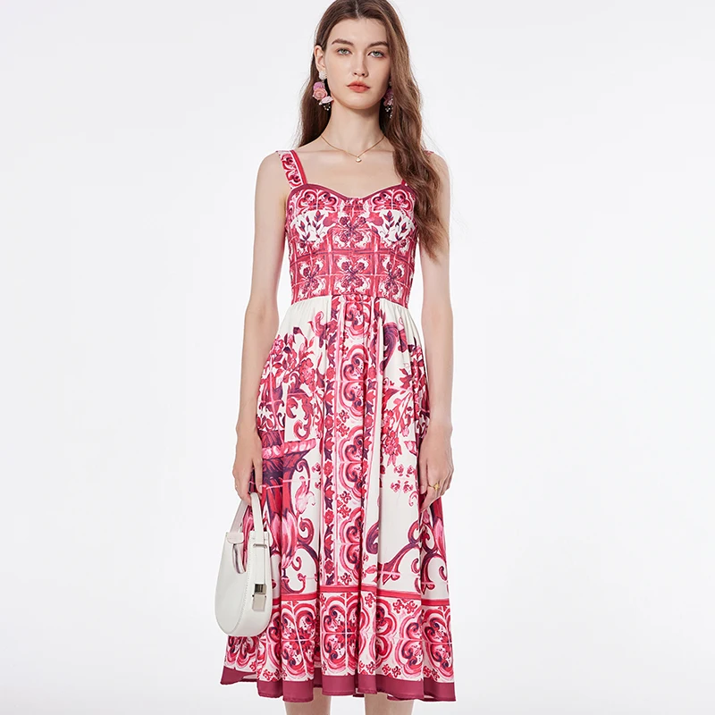 2023 Autumn Blue And White Porcelain Flower Holiday Midi Dress Vintage Women's Spaghetti Strap Print Red Backe Elastic Vestidos
2023 Autumn Blue And White Porcelain Flower Holiday Midi Dress Vintage Women's Spaghetti Strap Print Red Backe Elastic Vestidos