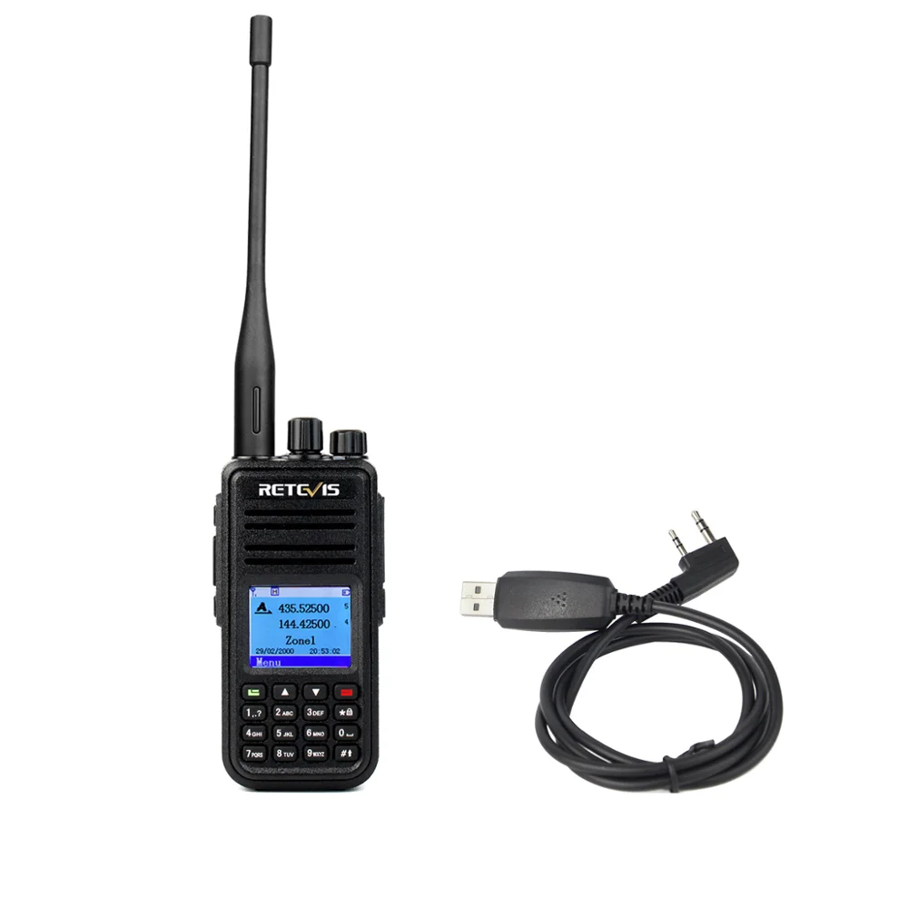 Dual Band DMR Digital Walkie Talkie GPS Record Retevis RT3S 2 time Slot Ham Amateur Radio UHF/VHF with Programming Cable
Dual Band DMR Digital Walkie Talkie GPS Record Retevis RT3S 2 time Slot Ham Amateur Radio UHF/VHF with Programming Cable