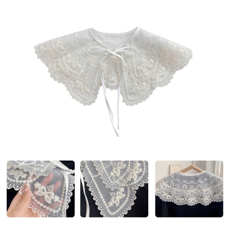 Lace Collar Women False Collar Lace up Embroidery Collar Dickey Collar Hanfu Faux Collar Detachable Collar for Dress
Lace Collar Women False Collar Lace up Embroidery Collar Dickey Collar Hanfu Faux Collar Detachable Collar for Dress