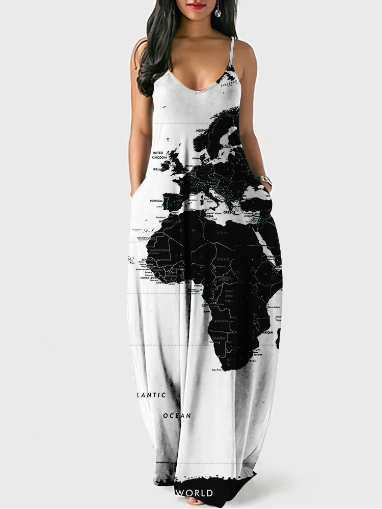 Vintage Pattern Print Summer Ladies Dress 2022 New Casual Sling V-Neck Sleeveless Maxi Dress Fashion Women Pocket Loose Dresses
Vintage Pattern Print Summer Ladies Dress 2022 New Casual Sling V-Neck Sleeveless Maxi Dress Fashion Women Pocket Loose Dresses