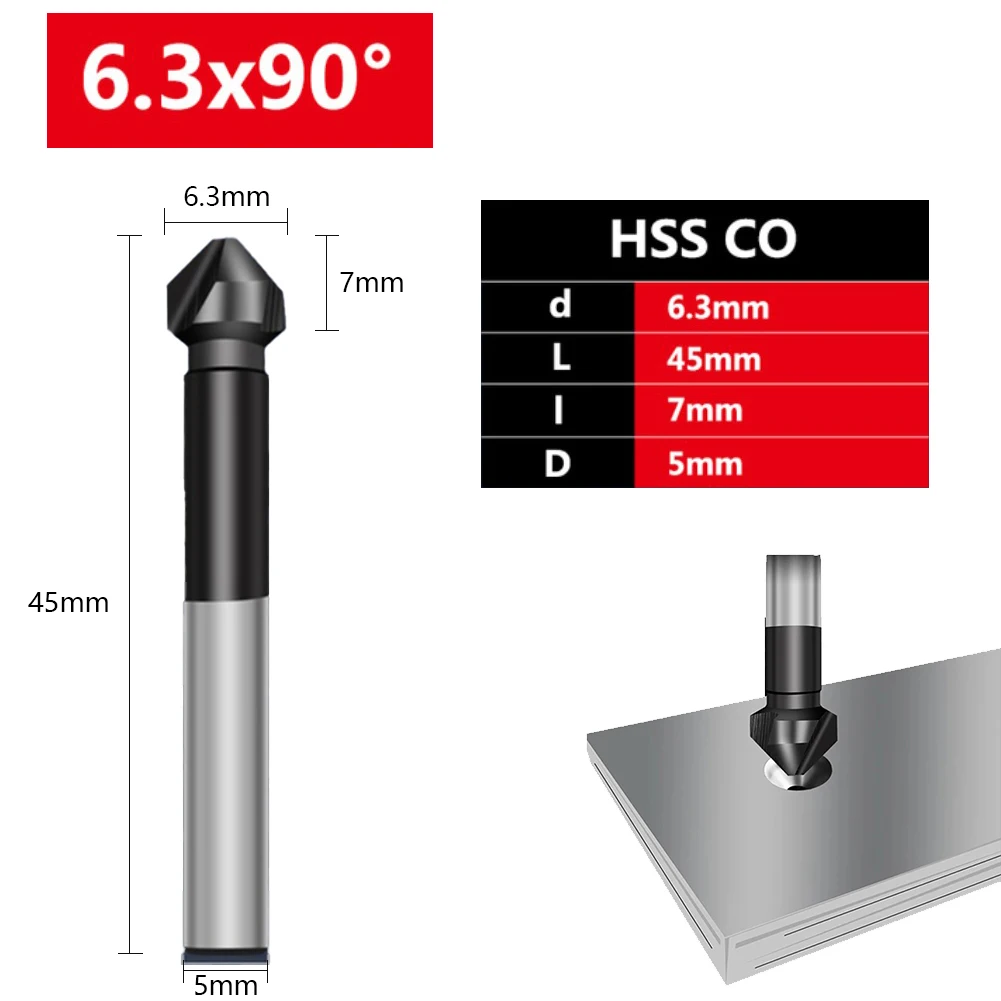 High Speed Steel 90Degree Chamfering Countersink Drill Bit with 3 Flutes for Improved Efficiency and Precision
High Speed Steel 90Degree Chamfering Countersink Drill Bit with 3 Flutes for Improved Efficiency and Precision