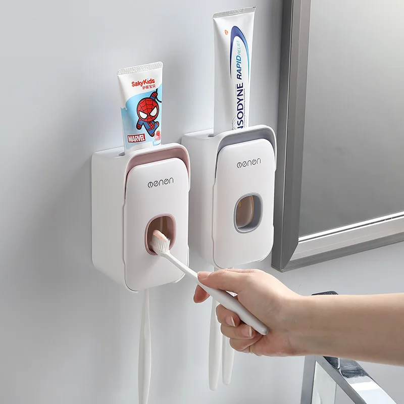 Plastic Wall Mounted Toothbrush Holder Automatic Toothpaste Dispenser Toothbrush Storage For Toilet Bathroom Accessories
Plastic Wall Mounted Toothbrush Holder Automatic Toothpaste Dispenser Toothbrush Storage For Toilet Bathroom Accessories