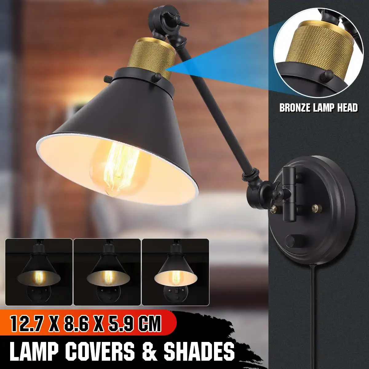E27 Industrial Wall Sconces Light Vintage Wall Lamp For Indoor Lighting Adjustable Retro Loft Bedroom Light With Button Switch
E27 Industrial Wall Sconces Light Vintage Wall Lamp For Indoor Lighting Adjustable Retro Loft Bedroom Light With Button Switch