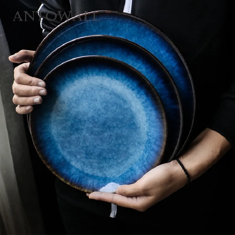 XINCHEN Blue Western-style ceramic food plate steak plate, round tray, domestic commercial tableware steak dish plate
XINCHEN Blue Western-style ceramic food plate steak plate, round tray, domestic commercial tableware steak dish plate