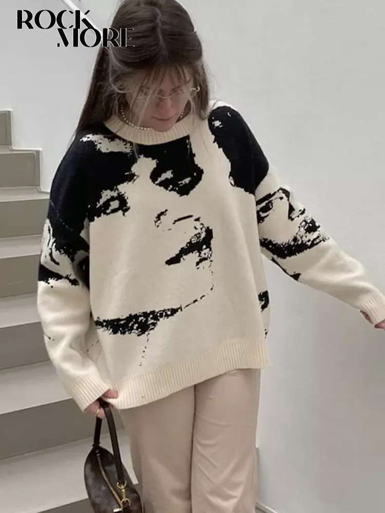Rockmore Casual Loose Sweaters Autumn Women Vintage Knit Jumpers Y2K Aesthetic Pullovers Korean Oversize Casual Knitwear Grunge
Rockmore Casual Loose Sweaters Autumn Women Vintage Knit Jumpers Y2K Aesthetic Pullovers Korean Oversize Casual Knitwear Grunge