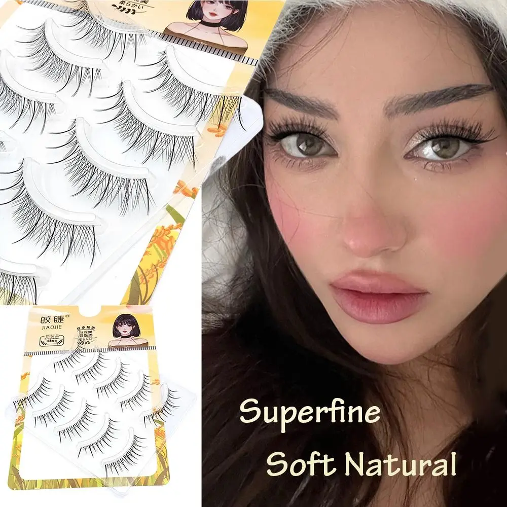 

5 Pairs Women Beauty Superfine Volume Natural Transparent Stem False Eyelashes Little Devils Manga Lashes