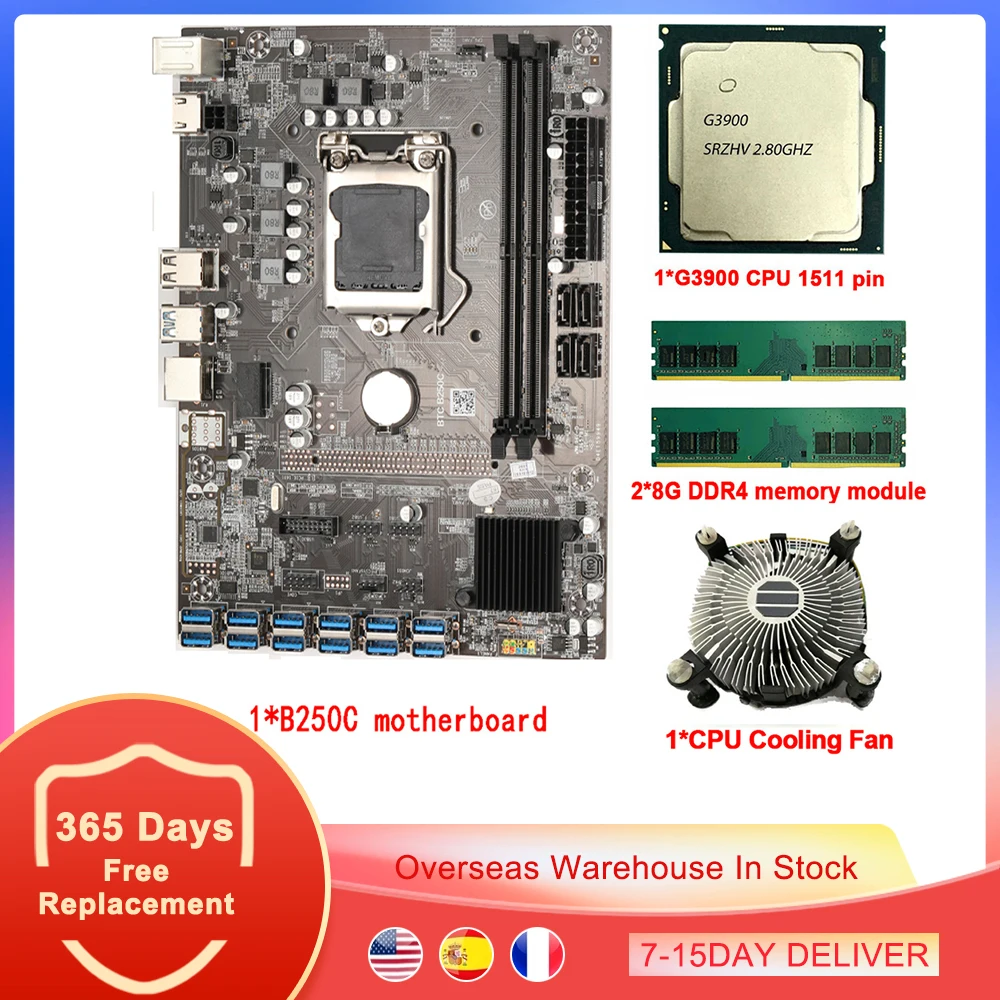 B250C Motherboard 12 PCIE to USB 3.0 Graphics Card Slot LGA1151 Supports DDR4 DIMM RAM for Bitcoin BTC ETH GPU Mining Miner
B250C Motherboard 12 PCIE to USB 3.0 Graphics Card Slot LGA1151 Supports DDR4 DIMM RAM for Bitcoin BTC ETH GPU Mining Miner