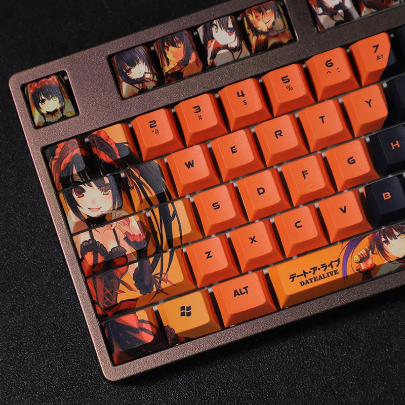 

Индивидуальные 108 клавиши аниме Keycap два размера для Tokisaki Kurumi PBT краситель Сублимация механическая клавиатура Keycaps
