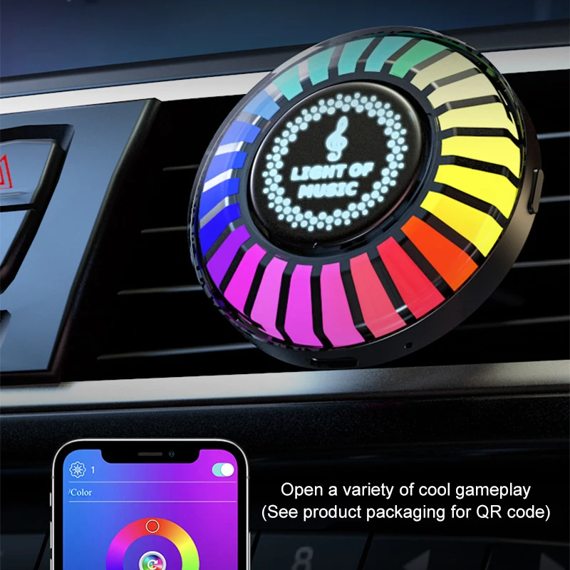 Car Music Rhythm Light RGB LED Music Car Vent Light APP Sound Activated led lights Control Air Freshener Ambient Light
Car Music Rhythm Light RGB LED Music Car Vent Light APP Sound Activated led lights Control Air Freshener Ambient Light