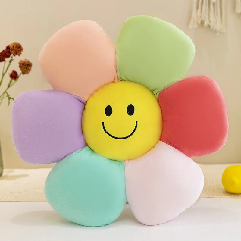 

Zqswkl 30/40/50cm rainbow sunflower chair cushion cute office plush student cartoon tatami pillow hugs sofa decorative pillows