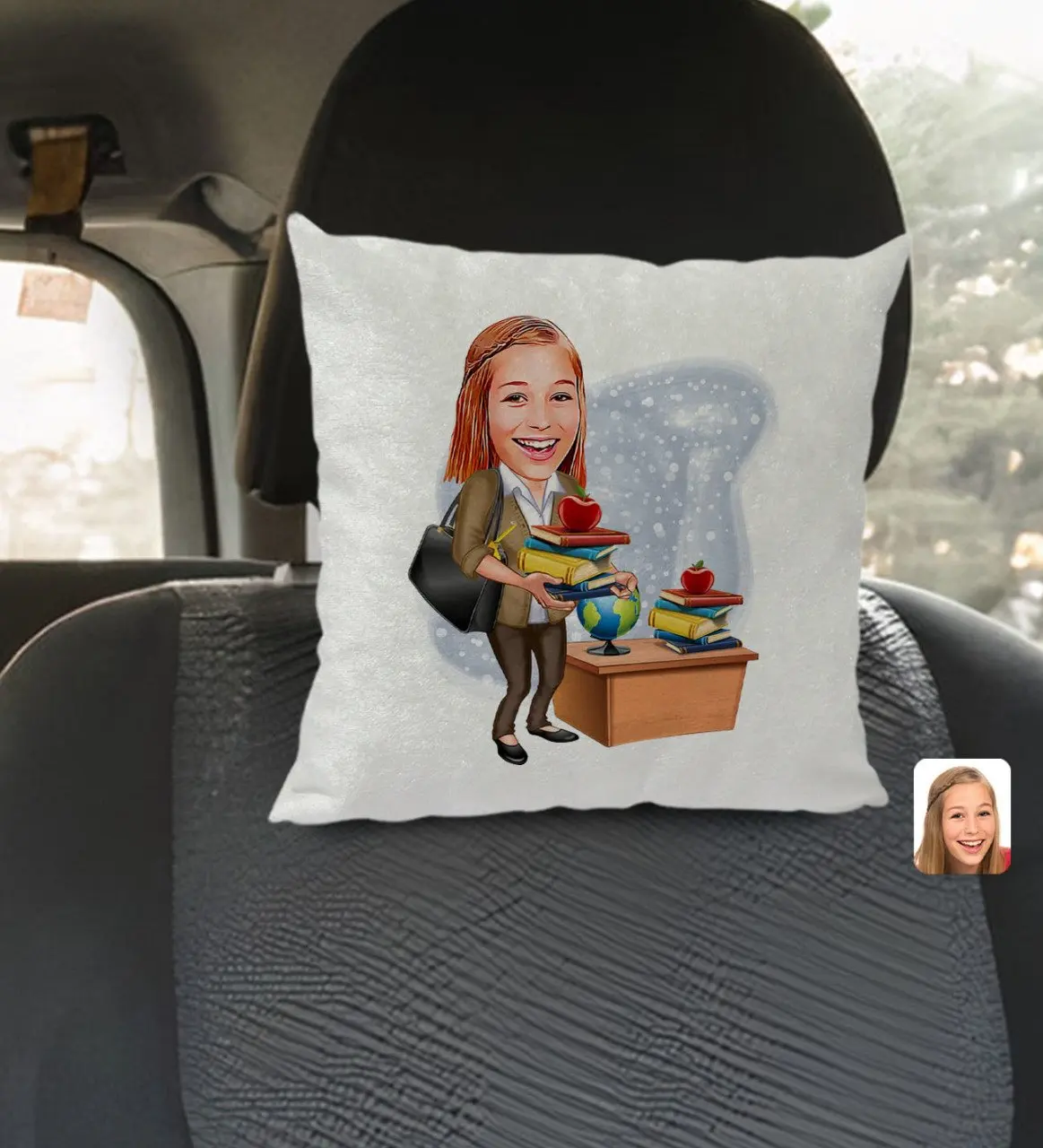 Персонализированное женское учитель карикатура на квадратное автомобильное сиденье yastgыс-4 
Персонализированное женское учитель карикатура на квадратное автомобильное сиденье yastgыс-4