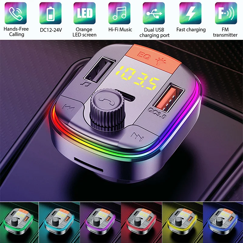 Car Fm Transmitter Bluetooth Receiver Vehicle Multimedia Mp3 Player Wireless Radio QC3.0 Fast Charging LED Backlight Car Kit
Car Fm Transmitter Bluetooth Receiver Vehicle Multimedia Mp3 Player Wireless Radio QC3.0 Fast Charging LED Backlight Car Kit