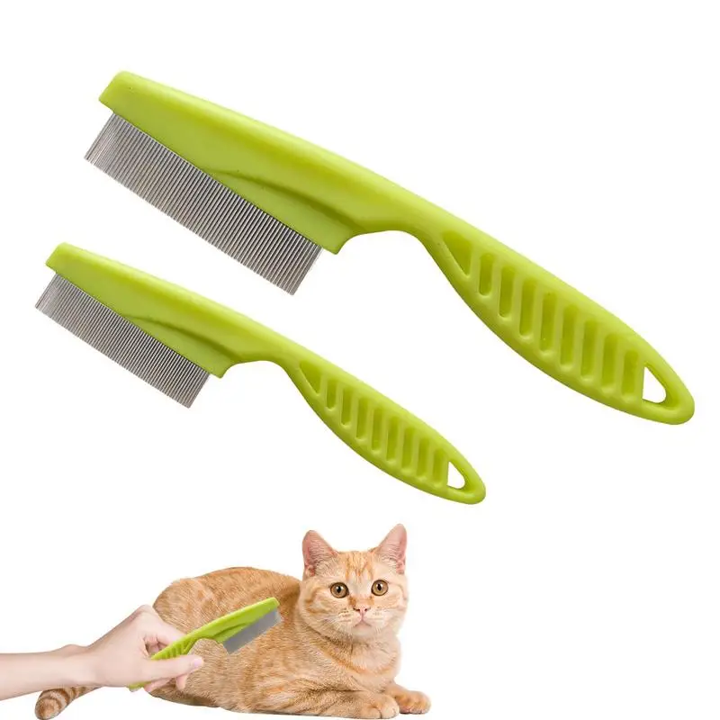 

Dog Flea Comb Tick Lice Dandruff Remover Grooming Tool Puppy Hair Shedding Combs Pet Fur Trimming De-matting Remove Knots