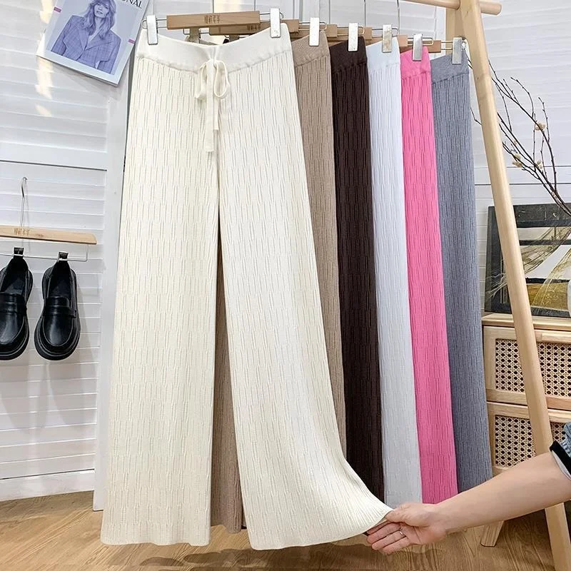 Pleated Pit Stripe Wool Knitted Wide-leg Pants Women's Autumn Winter Loose Drape Mopping Straight Casual Long Pants Trousers
Pleated Pit Stripe Wool Knitted Wide-leg Pants Women's Autumn Winter Loose Drape Mopping Straight Casual Long Pants Trousers