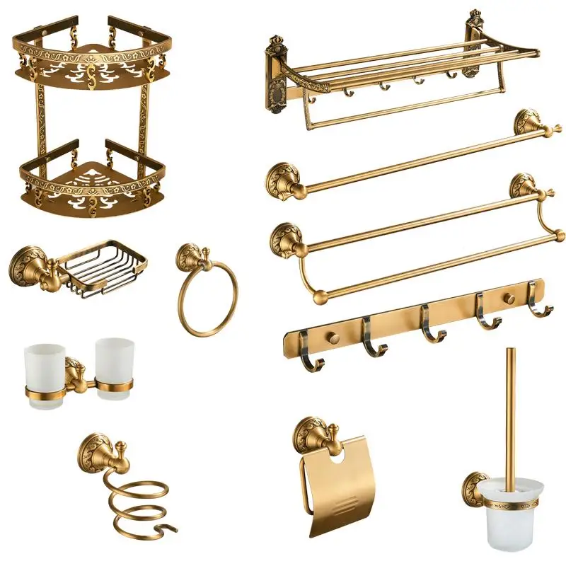 Antique Brass Bathroom Accessories Set Shelf Towel Bar Cup Holders Hairdryer Rack Tissue Holder Roll Paper Holder Soap Dish
Antique Brass Bathroom Accessories Set Shelf Towel Bar Cup Holders Hairdryer Rack Tissue Holder Roll Paper Holder Soap Dish