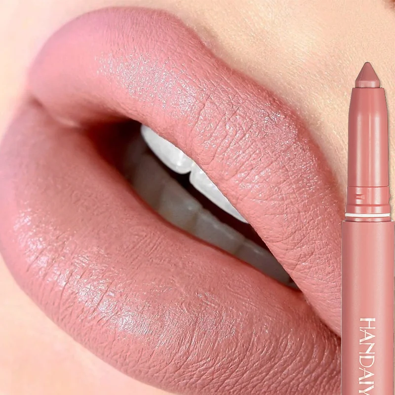 

Nude Matte Lipstick Velvet Soft Mist Texture Lips Liner Pencil Waterproof Long Lasting Color Rendering Non-Stick Cup Lip Gloss