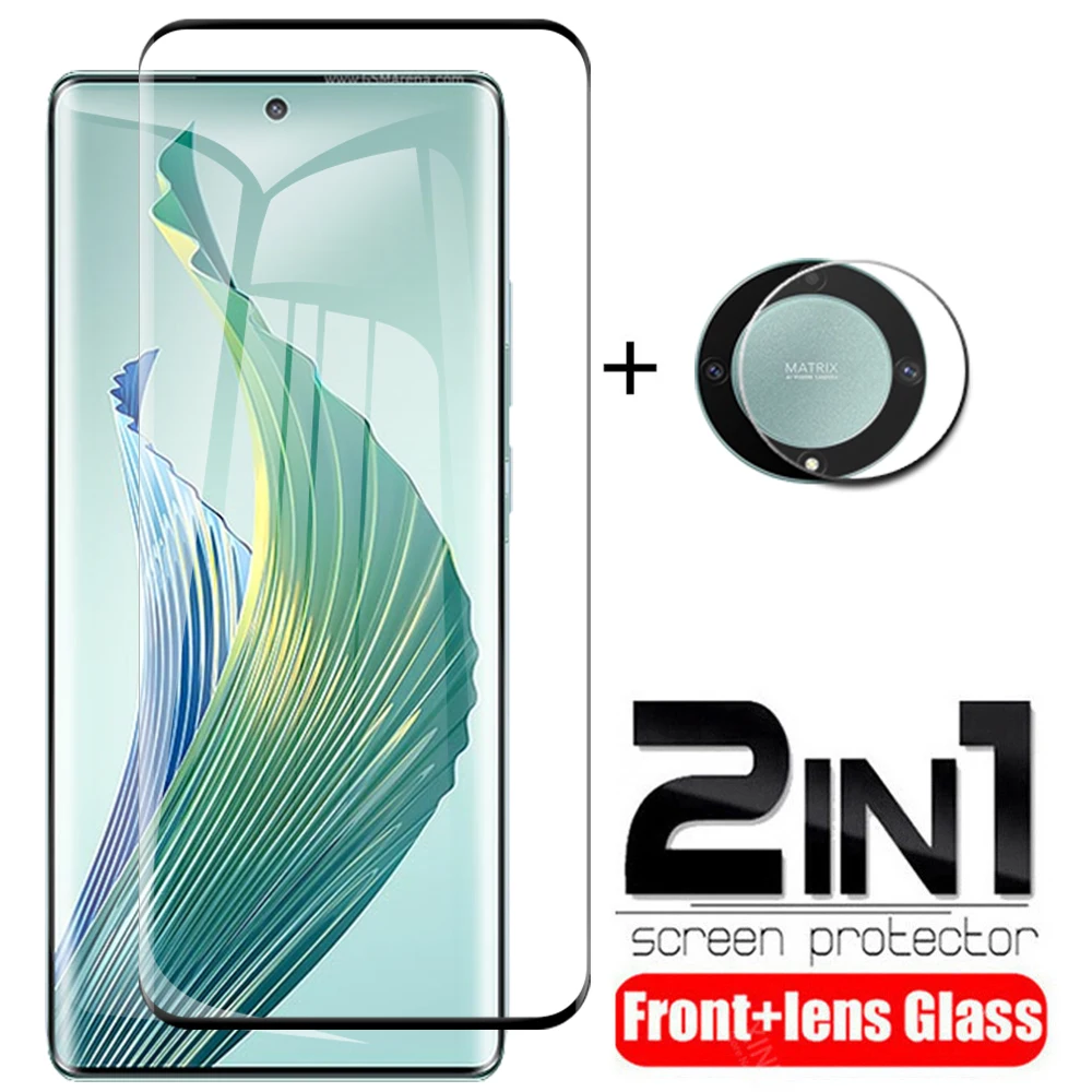 

Изогнутое закаленное стекло 9D для Honor Magic5 Lite, Защитная пленка для Honor Magic 5 Lite, зеркальная пленка для камеры 6,67 дюйма