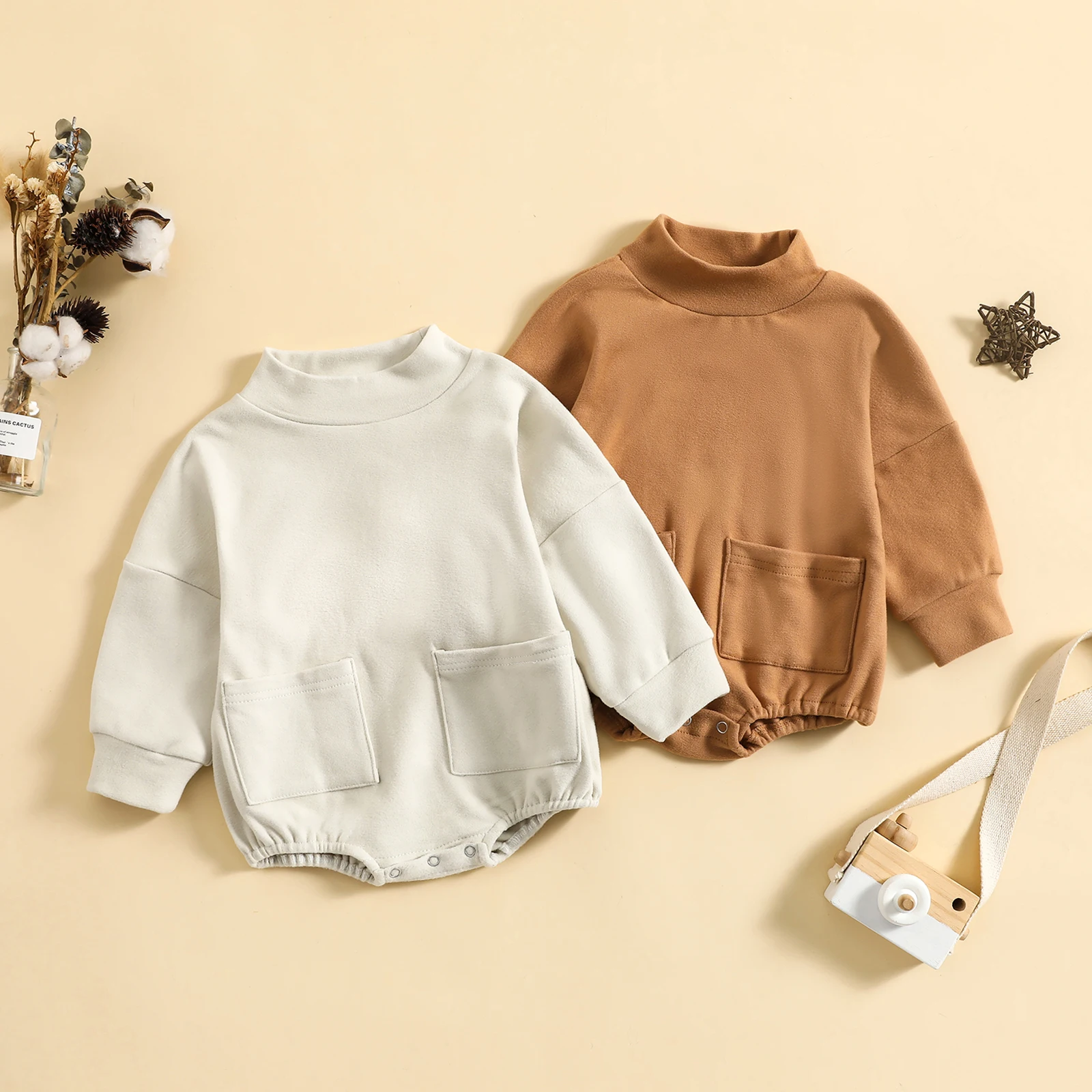Boys Girls Long Sleeve Romper Solid Fall Bodysuit with Pockets for Casual Baby Infant Clothing New born Items
Boys Girls Long Sleeve Romper Solid Fall Bodysuit with Pockets for Casual Baby Infant Clothing New born Items