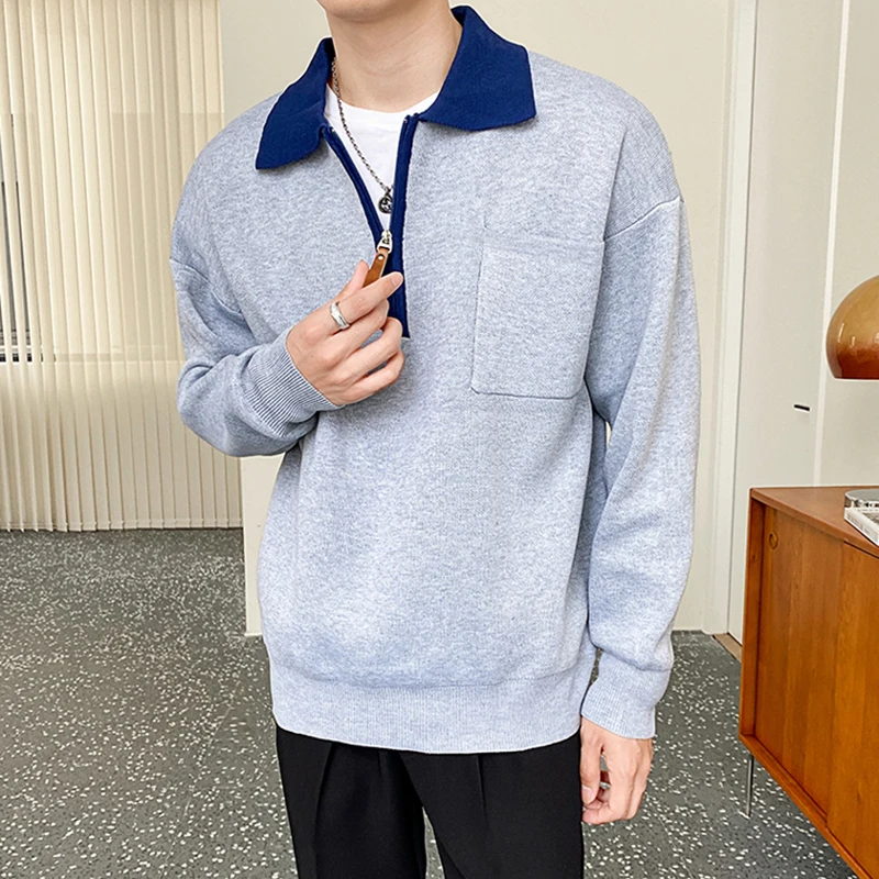 Fashion Knit Tops Men Polo Collar Fleece Sweatshirts Autumn Casual Long Sleeve Patchwork Polo Shirt For Mens Vintage Knitted Top
Fashion Knit Tops Men Polo Collar Fleece Sweatshirts Autumn Casual Long Sleeve Patchwork Polo Shirt For Mens Vintage Knitted Top