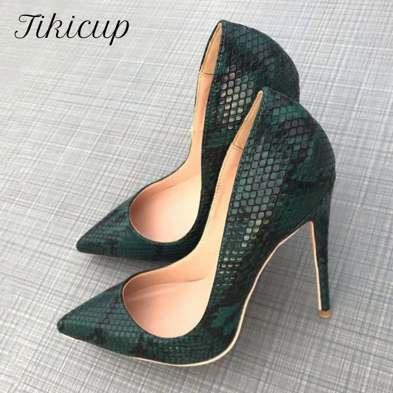 Tikicup Dark Green Croc-Effect Patterned Women Sexy Stiletto High Heels Pointed Toe Chic Pumps Sexy Ladies Designer Party Shoes
Tikicup Dark Green Croc-Effect Patterned Women Sexy Stiletto High Heels Pointed Toe Chic Pumps Sexy Ladies Designer Party Shoes
