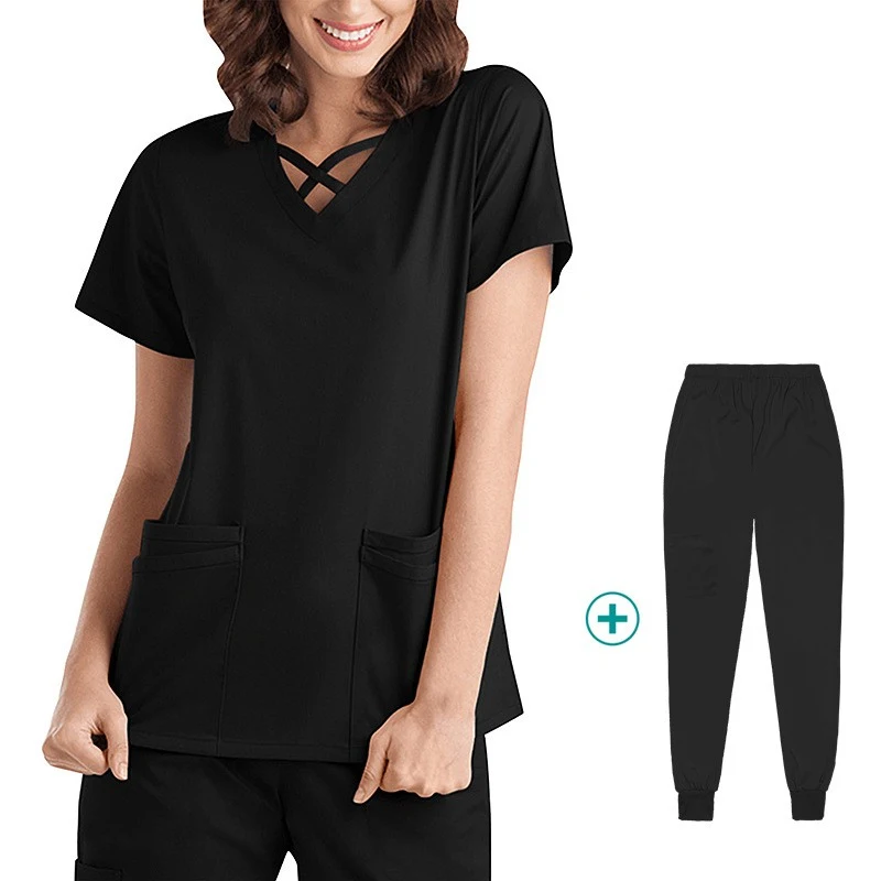Summer Fancy V Neck Short Sleeve Dental Clinic Scrub Clothes For Women Faster Dry AndElastic Beauty Tunic Uniform With Pant
Summer Fancy V Neck Short Sleeve Dental Clinic Scrub Clothes For Women Faster Dry AndElastic Beauty Tunic Uniform With Pant