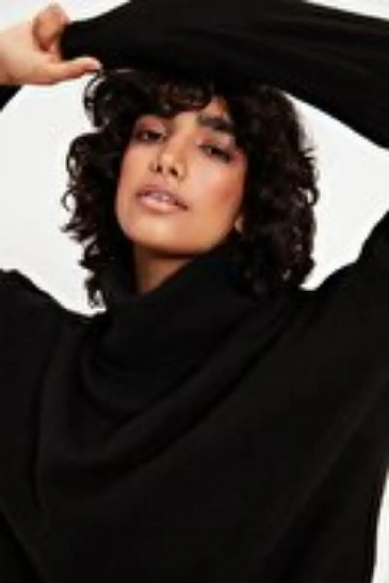 Black turtleneck Knitwear sweater TWOAW20XS0026 
Black turtleneck Knitwear sweater TWOAW20XS0026