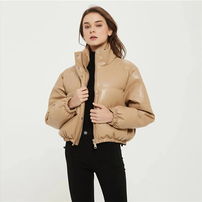 Winter Thick Women Short Warm Fashion Pu Leather Coats Black Cotton Padded Female Down Jacket Elegant Zipper Clothes
Winter Thick Women Short Warm Fashion Pu Leather Coats Black Cotton Padded Female Down Jacket Elegant Zipper Clothes